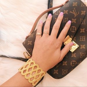 nwot lilly pulitzer gold lattice cuff bracelet